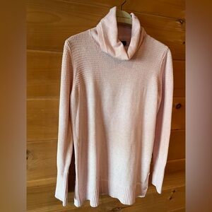 Tahari Blush/light pink Cowl Neck Sweater Sz L EUC Cozy Feminine luxe EUC preppy